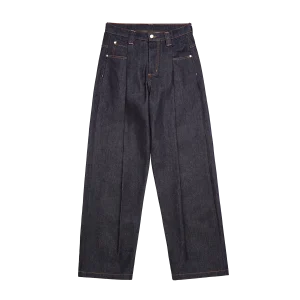 PLEATED DENIM JEAN RAW